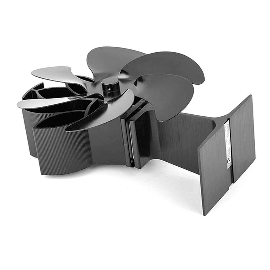 Calentador Estufa con ventilador, chimenea, leña, circulación de aire caliente, 6 aspas, ideal regalo para hogar, familia, estufa, ventilador, funciona con calor, sin necesidad de batería ni