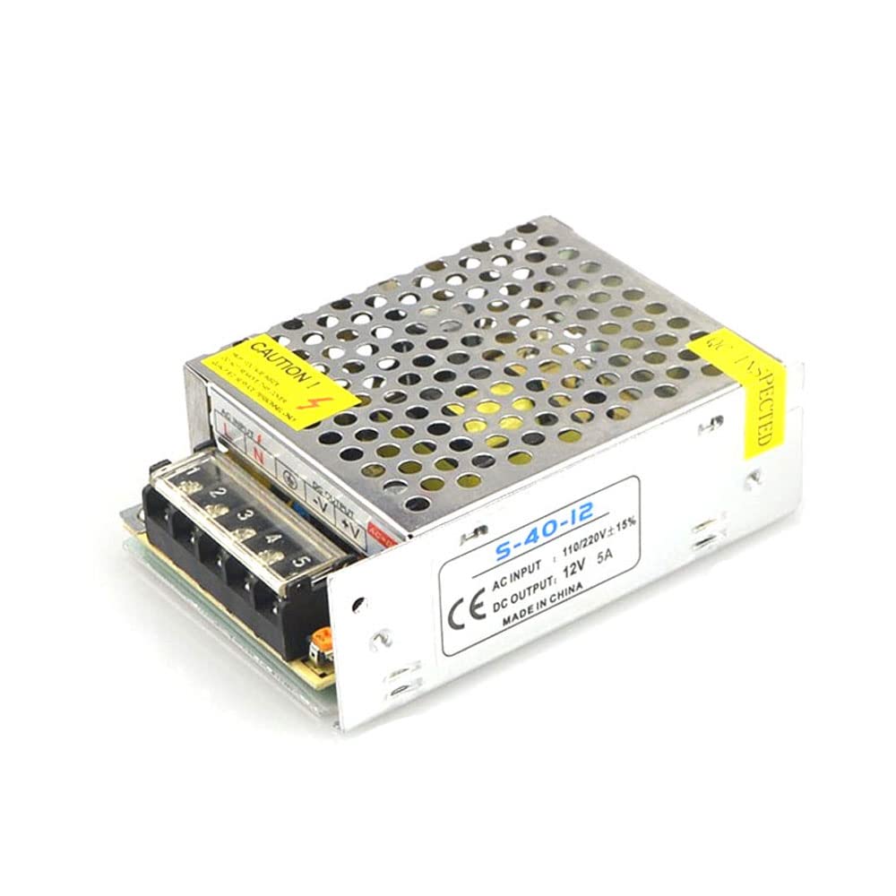 Leds de conducción 1 Uds transformadores de iluminación Adaptador de Corriente del Controlador LED for Fuente de alimentación del Interruptor de luz de Tira LED, 8A 102W (Size : 5A 60W)