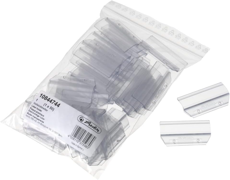 Herlitz 6cm Label Holder for Hanging Files - Tranparent (50 Pieces)