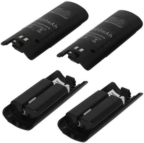 USB Powered Charging Station Dock Stand and 4 Batteries for Nintendo Wii-in Black