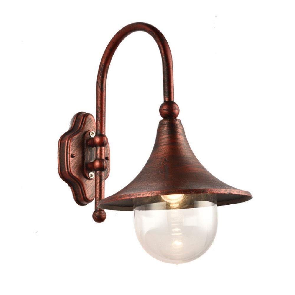 HXYSXHJUO European Industrial Barn Wall Lamp Farmhouse Steel Dome Gooseneck Lighting Fixture Vintage Sconce Waterproof Front Porch Antique Retro Light Matte Finish Villa Garden