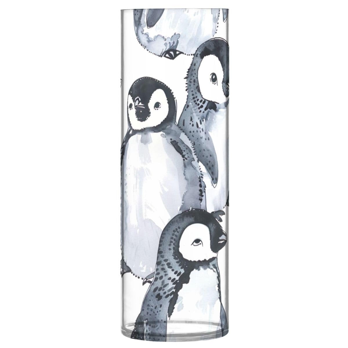 Jumbear A Cute Penguins Vase For Flowerse -Clear Vase Rustic Home Décor For Modern Farmhouse, Ideal Shelf, Table & Entryway Decor