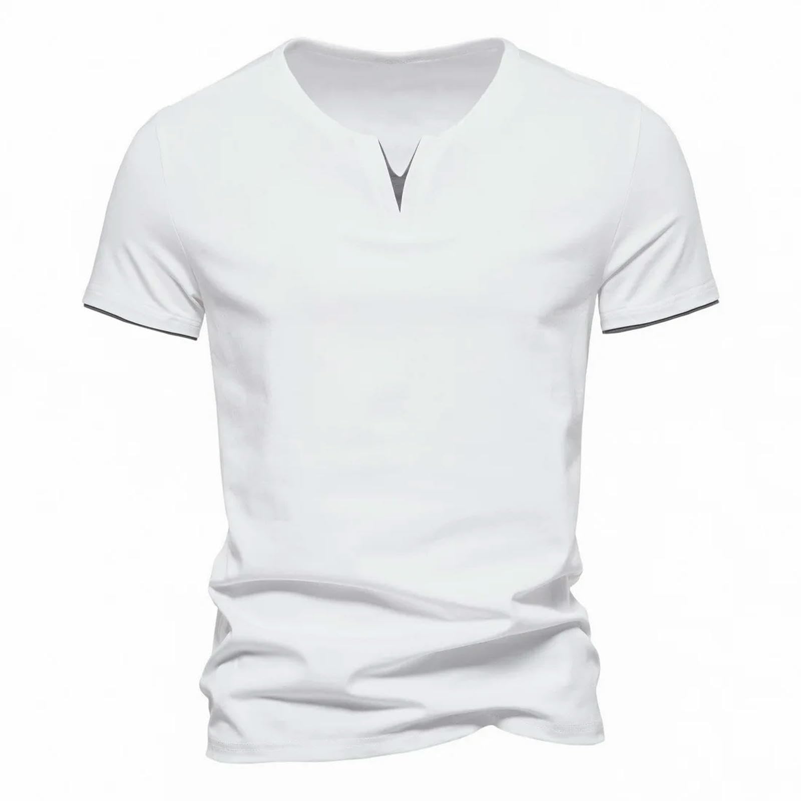 T Shirt Uomo T-Shirt A Maniche Corte di Grandi Dimensioni da Uomo con Spalle Calate, Cotone-Nero-l