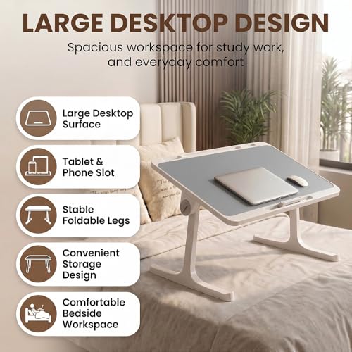 StarAndDaisy T9 Foldable Bed Table, Gray T9-Grey - Image 3