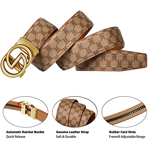 ITIEZY Ratchet Belts for Men - Leather Click Belt for Casual Dress 1 3/8", Mens Adjustable Belt Trim to Fit3