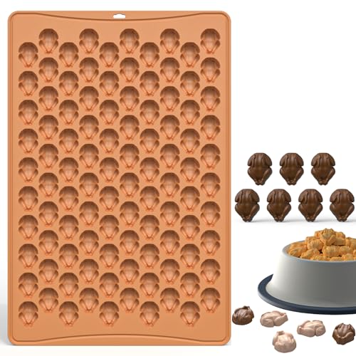 Crethinkaty Thanksgiving Day Molds Silicone turkey Mold 100 Cavity 3D turkey Shape Chocolate Molds Mini Gummy Mold for Baking Cookies Jelly Dog Biscuit for Autumn Thanksgiving Day