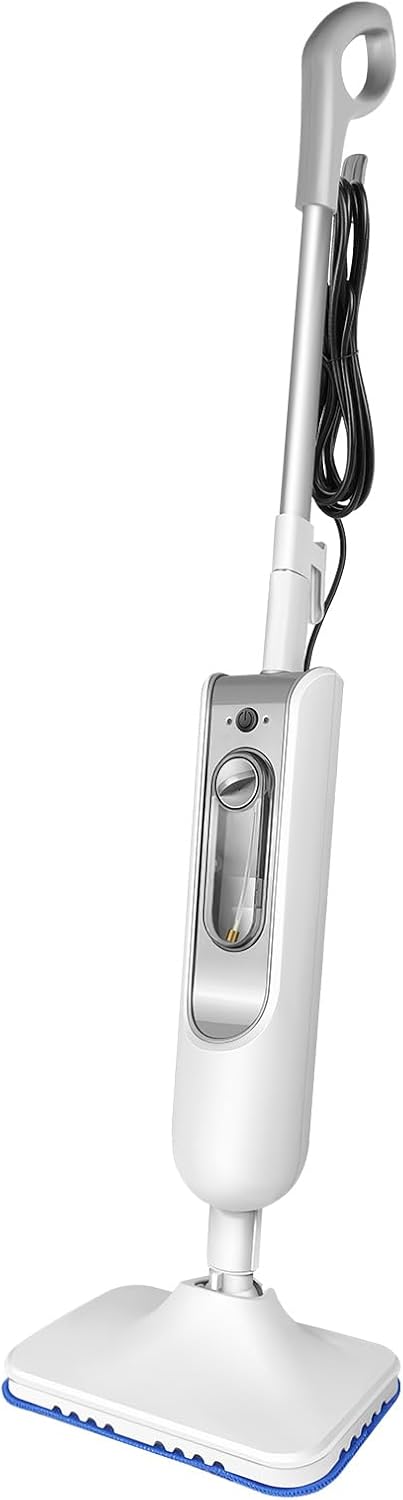 Banas 1500W Smart Electric Steam Mop, with 13.53OZ Water Tank & 15.8FT Cord - Integrated Design, Long Endurance, Fast Heating, 2-Gear Steam Volume, Lightweight, Multi-Surface Floors & Carpets Cleaning