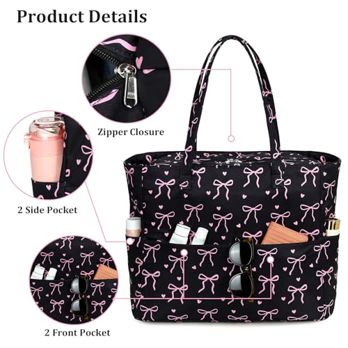 Image of LEDAOU Large Beach Bag Women Waterproof Sandproof Zipper Beach Tote Pool Bag for Swim Gym Grocery Travel with Wet Pocket