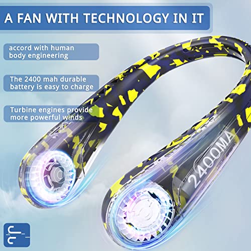 Image of FrSara Neck Fan, Portable Fan Strong Wind, Adjustable, 360 Cooling, Super Quiet, No Blade Fan Design, No Hair Twisting, Even Air Volume On Both Sides, Non-Slip Material, Short Charging, Long Use Time