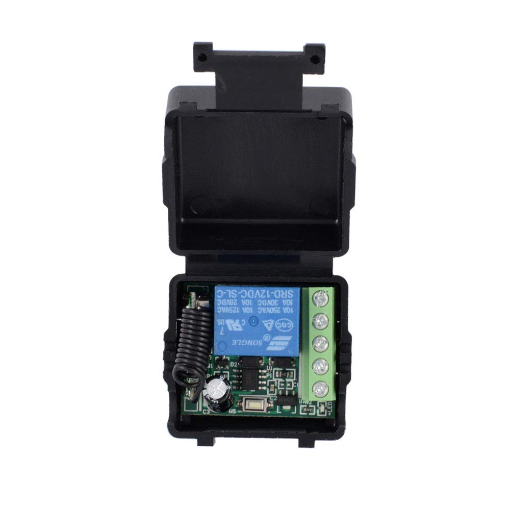 Interruptor inalámbrico de 1 canal de 12 V 24 V CC, sistema de interruptor de puerta, 1 receptor con 6 mandos a distancia, control de acceso con función de retardo 5S, 10S, 15S