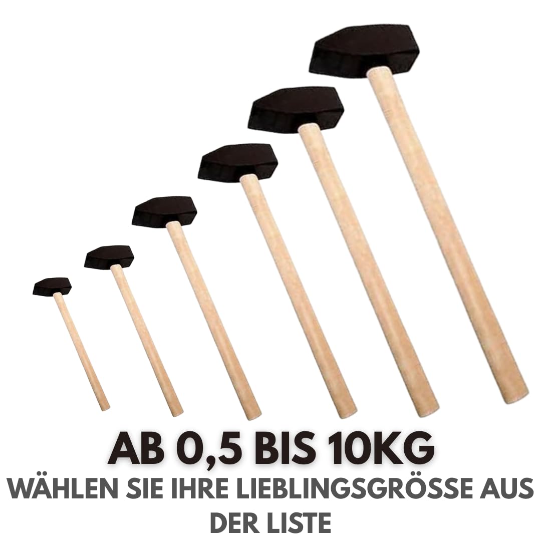 Hammer 5kg Vorschlaghammer & Schlosserhammer mit Holzstiel – EU Produktion – Robuster Handhammer für Bau & Werkstatt