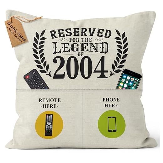 CROWNLY® 2004 Funda Cojín 45x45 Regalo Personalizado 21 Años Mujer Hombre Cumpleaños Hermana Amiga Ideas Originales Decoracion Hogar