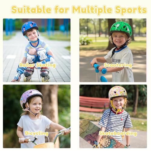 Image of Toddler Bike Helmet with Gloves and Backpack Set, 3 Sizes for Baby Infant to Kids Ages 1-3 3-5 5-8+, Adjustable Boys Girls Bike Helmet for Bicycle /Scooter /Skateboard /Roller Skate