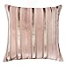 Aksamitna poszewka na poduszkę w kolorze różowego złota z dwustronną | 18 x 18 cali (45 x 45 cm) jedwabna tkana w paski wzór | aksamitna poszewka na poduszkę