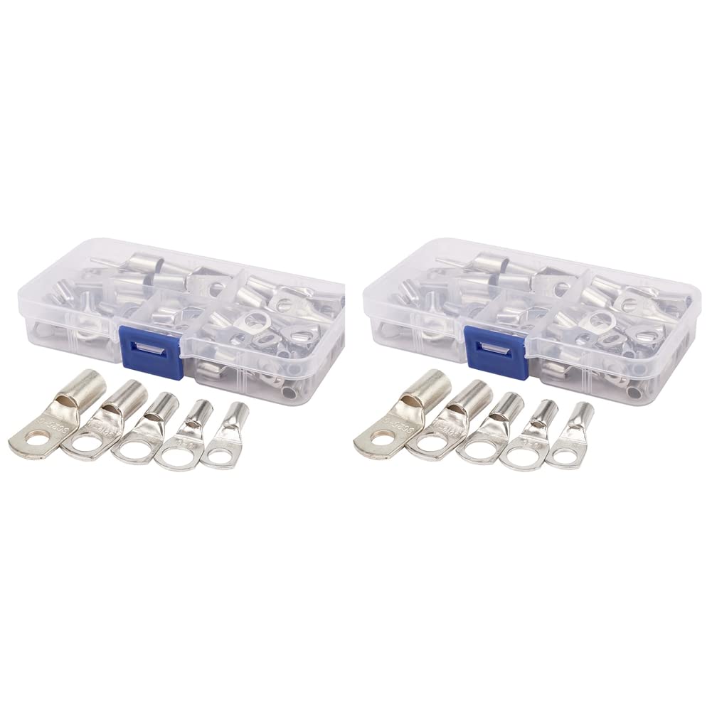 Jnchdghwa 120X Bolt Hole Tinned Copper Cable Lugs Battery Terminals Set Wire Terminals Connector