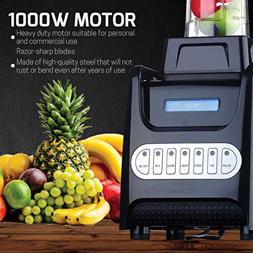 OVENTE-Kitchen-Countertop-Blender-with-Dispenser-Stainless-Steel-Blade-15L-BPA-Free-Portable-Easy-Clean-Jar-1000-Watt-Base-Powered-Electric-Mixer-for-Smoothie-Protein-Shakes-Black-BLH1000B
