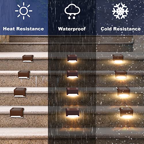 Pearlstar Solar Deck Lights Outdoor,24 Pack Solar Deck Lights Outdoor Waterproof Led,For Stairs,Step,Fence,Yard,Patio,Driveway,Pathway,Yard,Backyard And Garden(Brown) #TOP6
