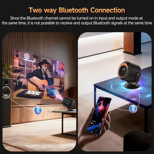 Mini Projector with WiFi and Bluetooth, Portable Projector Native 1080P Support 4k with 180° Adjustable Stand, Max 180\" Display Proyector Built-in Speakers