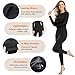 SIMIYA Thermal Underwear Set for Women Long Johns with Fleece Lined Long Sleeves Base Layer Set Top Bottom Black