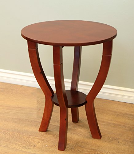 Frenchi Home Furnishing Lewis Wood End Table, Mahogany