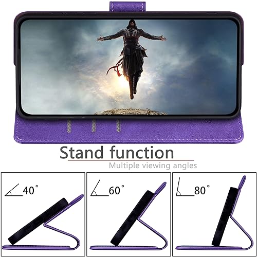 Étui cuir Google Pixel 8 Pro SUANPOT violet à rabat premium