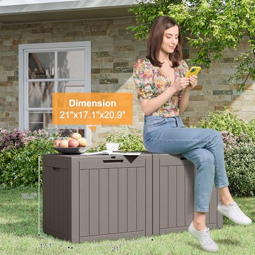 Image of Outdoor Storage Box Waterproof, 32 Gallon Deck Box for Patio-2 Boxes