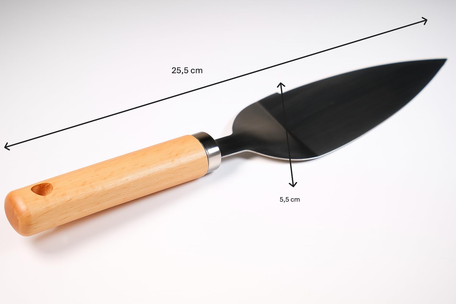 Bambu Saplı Paslanmaz Çelik Pasta Servis Spatulası,Tırtık Kenarlı Pasta Pizza Servis Spatulası,Velor Home.