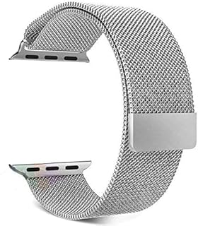 سوار مغناطيسي من الستانلس ستيل من انيفيا بيرد متوافق مع ساعة ابل 49 ملم 46 ملم 45 ملم 44 ملم 42 ملم، سوار معدني مغناطيسي ميلانيز قابل للتعديل للرجال والنساء لسلسلة اي ووتش 8/7/6/5/4/3/2/1/SE/الترا