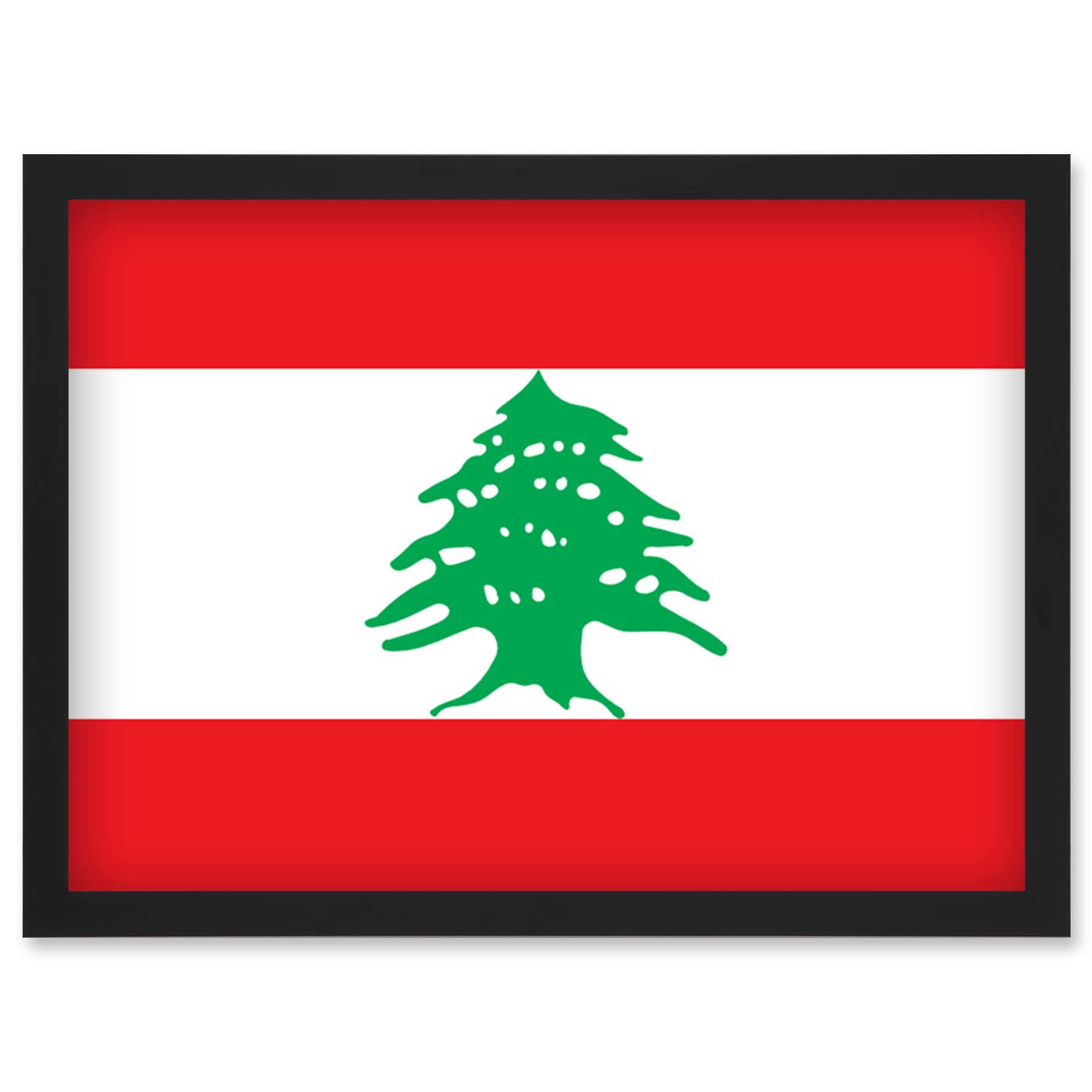 Artery8 Lebanon National Flag Patriotic Vexillology World Flags Country Region Poster Artwork Framed Wall Art Print A4