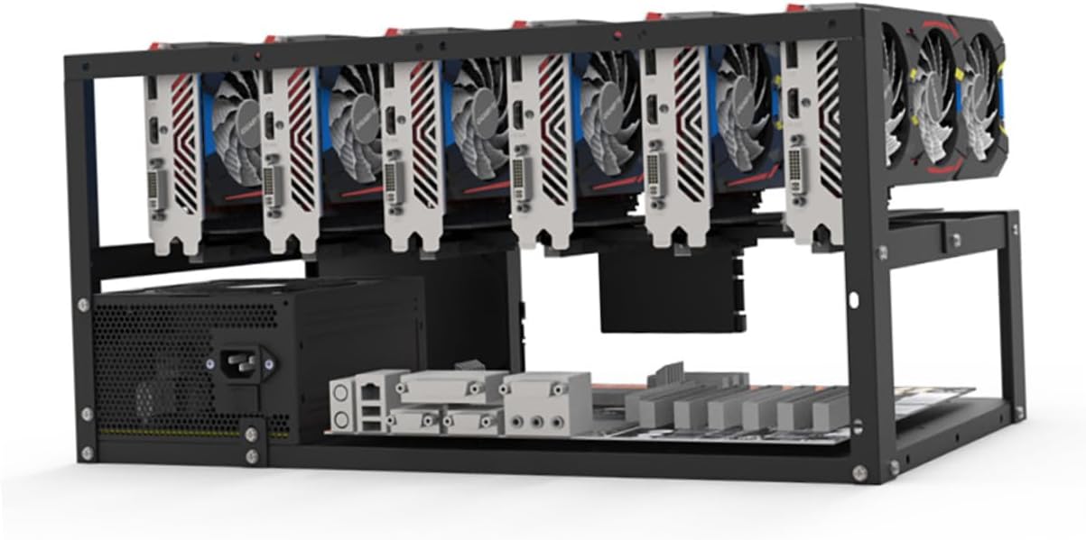Generic Open Air Rack for Computer Graphics Cards Durable Frame for Etc Mining Supports ATX Power Supply Motherboard Easy to Install Move for Cooling