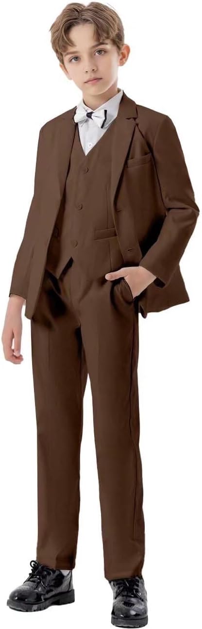 Boys Suit for Kids Tuxedo Boys Formal Dress 3 Piece Slim Fit Suit Set Wedding Ring Bearer Outfit