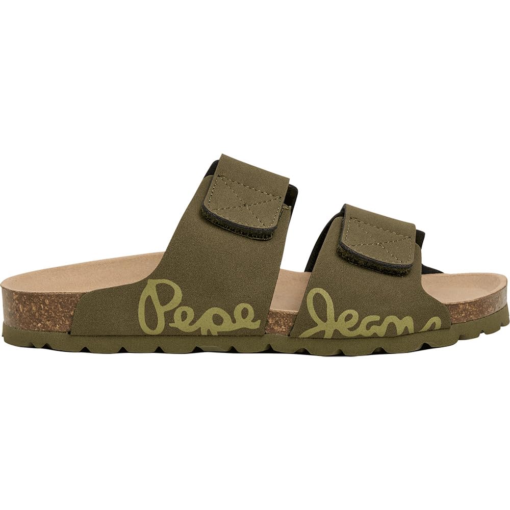 Pepe Jeans London Bio Brook B Men’s Regular Fit Anatomic Sandals, Blue Wash