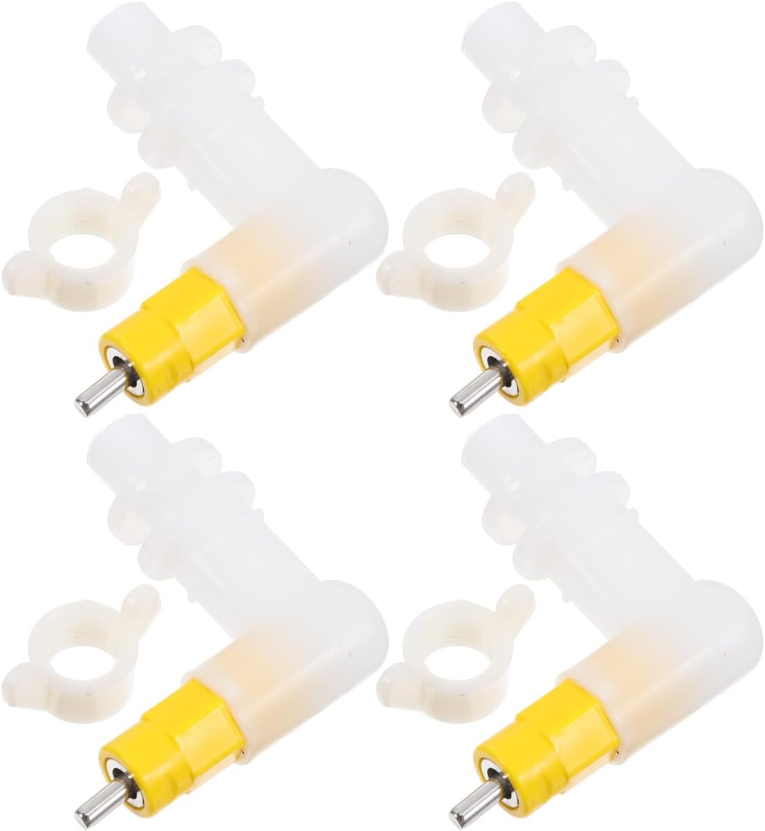 Striker Drinking Fountain, Water for Chicken Drinkers, Automatic Chicken Drinker, Accessories, Chickens, Rabbit Cage, Poultry, Transparent, Pack of 4