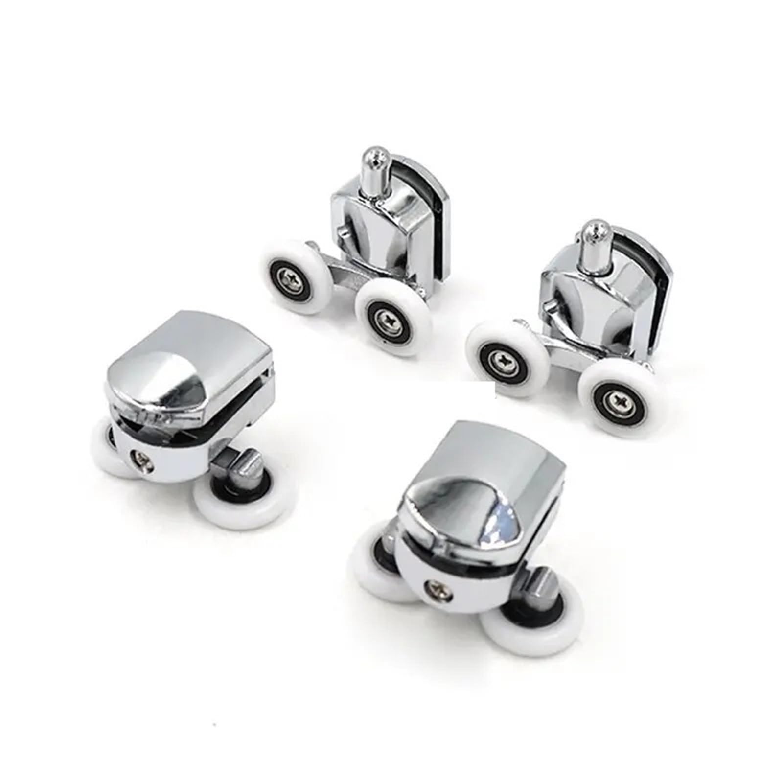 Rodillos De Puerta De Ducha Rodillos For Puerta De Ducha 23 Mm, 25 Y 27, Aleación Zinc, Con Rodamientos Doble Rueda Rieles Repuesto(4-upper4-down,23.0mm)