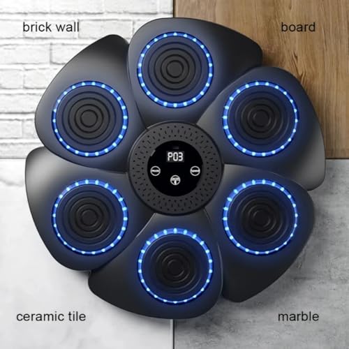 Machine de boxe musicale Bluetooth avec gants entraîneur mural noir 9 vitesses - 4