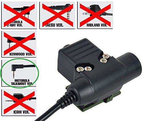 Tomtac Airsoft PTT Radio Button ZTactical SORDINS U94 Motorola 2 Way 1 Pin