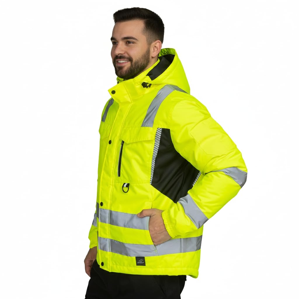 BWOLF DRIFT ICE Arbeitsjacke Herren Winter Arbeitsjacke Herren Wasserdicht Reflektierende Jacke Herren