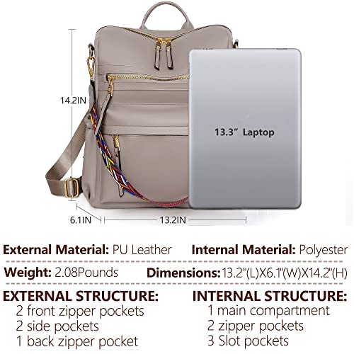 Image of Dora & Liz Womens Backpack Purse Leather Backpack Purse for Women Travel Fashion Backpack Designer Ladies Shoulder Bags