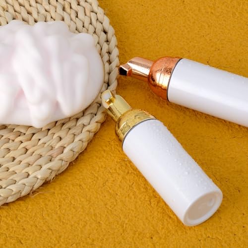 Image of 1.7Oz Foam Bottle with Gold Pump (6PCS).Empty Travel Foaming Dispensers for Soap,Shampoo (50ml,White)