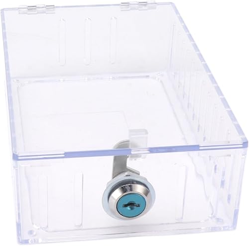 Caja de bloqueo de termostato con llave, cubierta transparente, adecuada para la mayoría de termostatos, grande, acrílico de alta calidad, larga