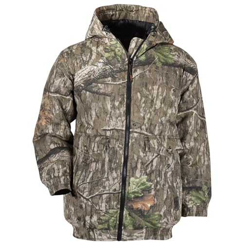 Mossy Oak Men's Insulated Camo Jacket – Country Roots Pattern – Quilted Lining, Cotton Twill Shell, Cold Weather Work Jacket