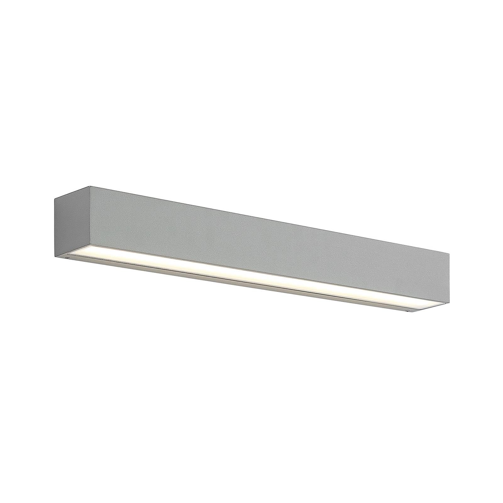 Lucande LED Outdoor Wall Light Lengo (Modern) in Silver Made of Aluminium (1 Light Source,) from wall lamp for Exterior/Interior Walls, House Terrace und Balcony