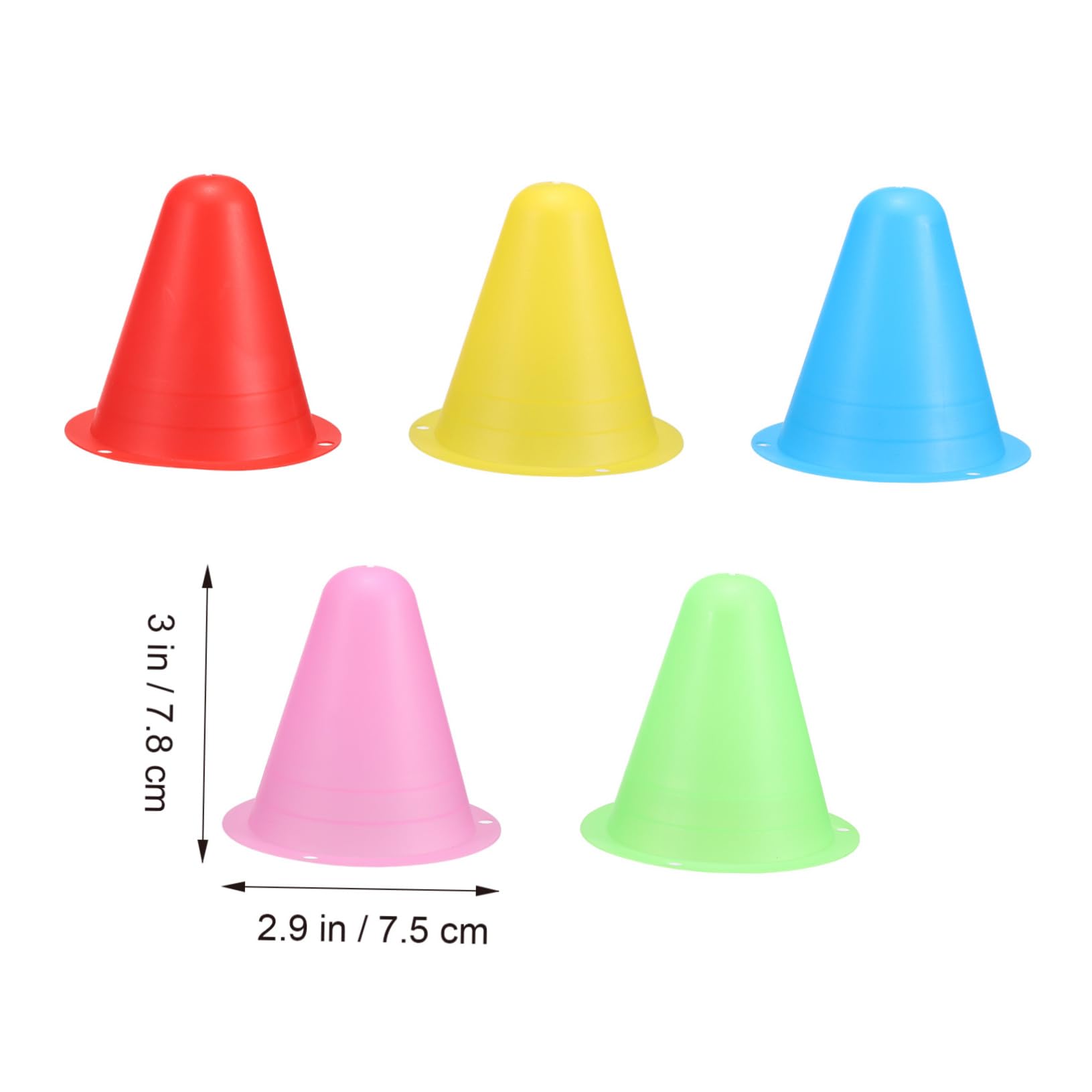 OSOLADY 50 Pcs Mini Traffic Cones Soccer Cones Soft Plastic for Boys and Girls and Sports Multiple Colors