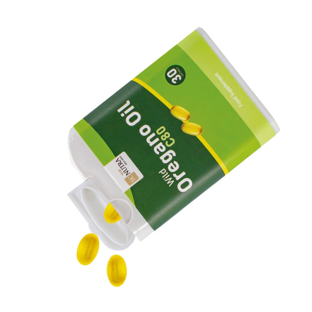 Huile d'origan sauvage C80 gélules végétaliens-seulement 2 ingrédients : Huile d'origan bio et huile d'olive extra vierge bio - niveau de Carvacrol 80% - SC Nutra (Sweet Cures)
