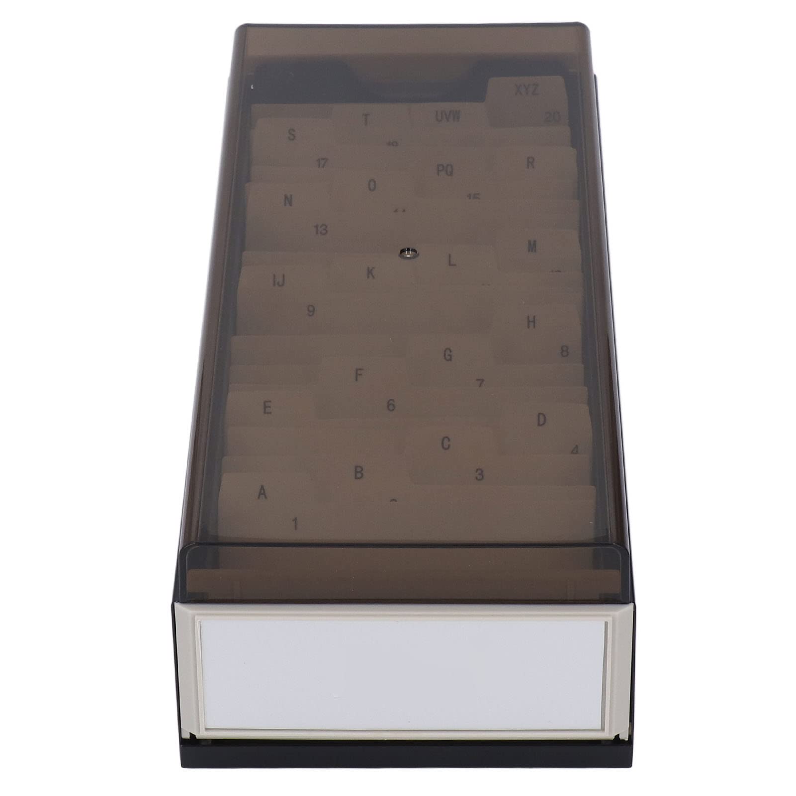 Pssopp Index Card Holder Card File Card File Holder Organizer A to Z Tall Transparent Lid Index Card Holder Plastic Iron Large Interior Space for