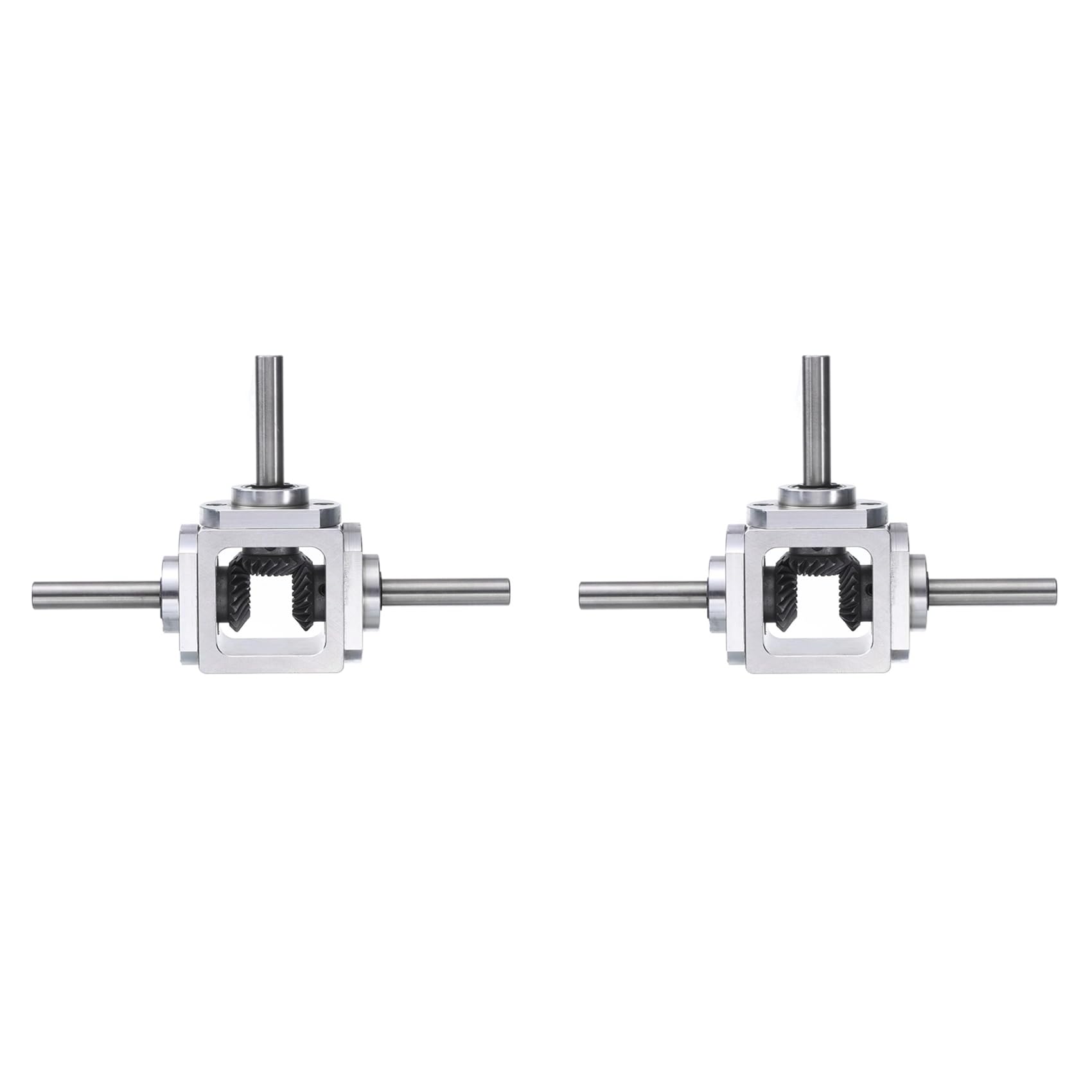Jnchdghwa As Shown 2X Gear-Box 90 Degree Right Angle Bevel- 1:1 Reversing Double Output Shaft 1 Module 20 Teeth Bevel Gear