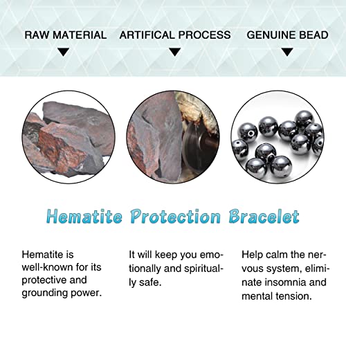 Starmond Magnetic Bracelets For Men: Hematite Magnetic Therapy Bracelet - Strong Stength Pain Relief And Healing 10Mm Stones - Stress And Anxiety Relief Mens Beaded Bracelet #TOP3