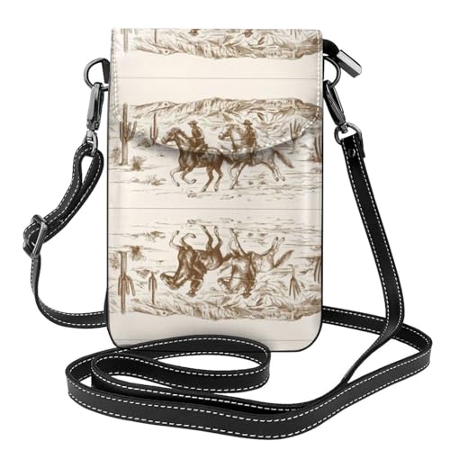 Sac à rabat West Desert Cactus en microfibre PU de qualité supérieure motif cowboys