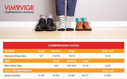 VIM & VIGR Cotton 15-20 mmHg Graduated Compression Socks for Women & Men (Evening & Camel Rugby Stripe, Small) - Thumbnail 4