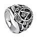 Oakky Jewelry Mens Stainless Steel Domineering Vintage Freemason Masonic Rings, Black and Silver Size 10